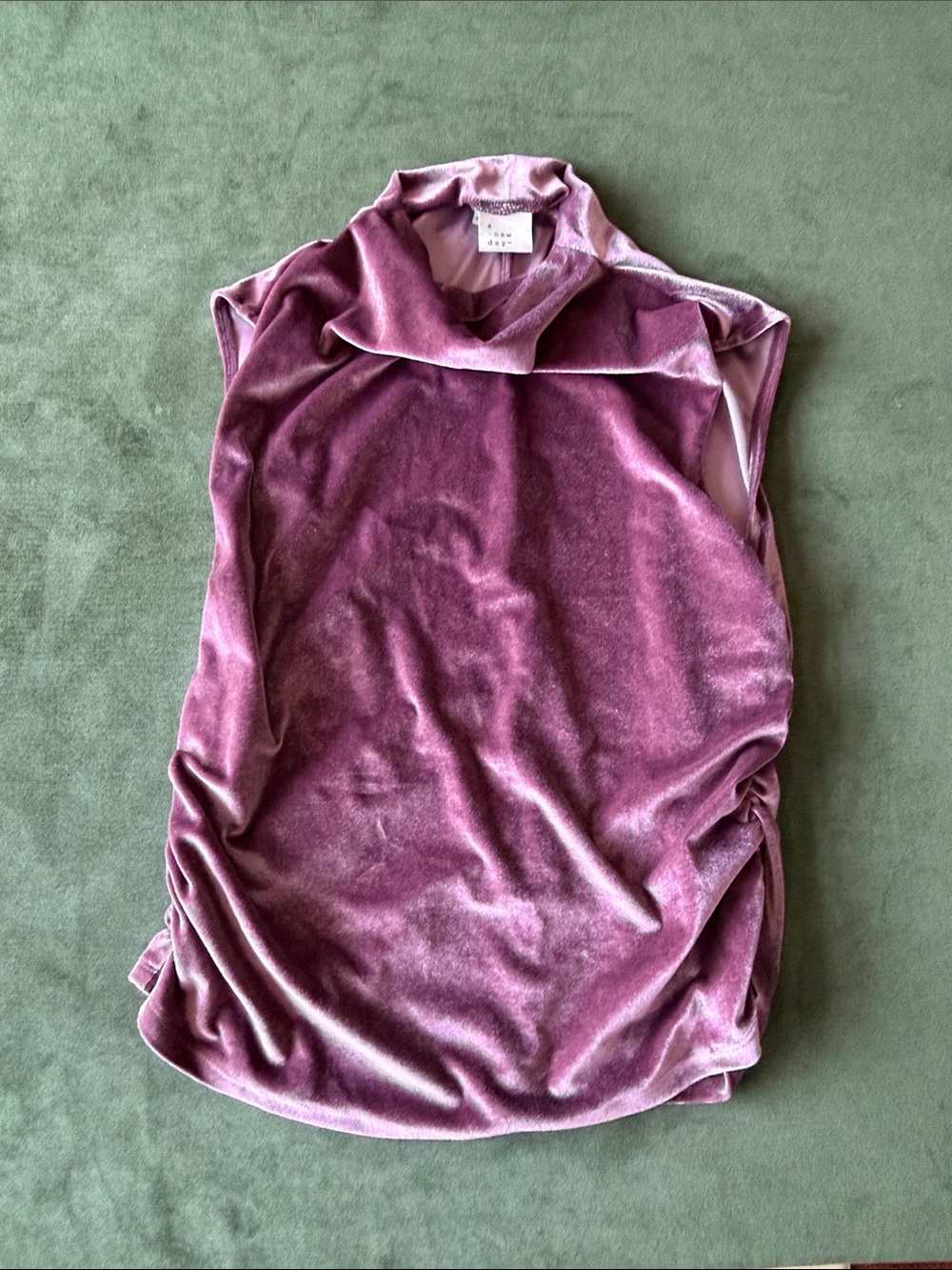 a new day Dusty Rose Velvet Mock Neck Tank